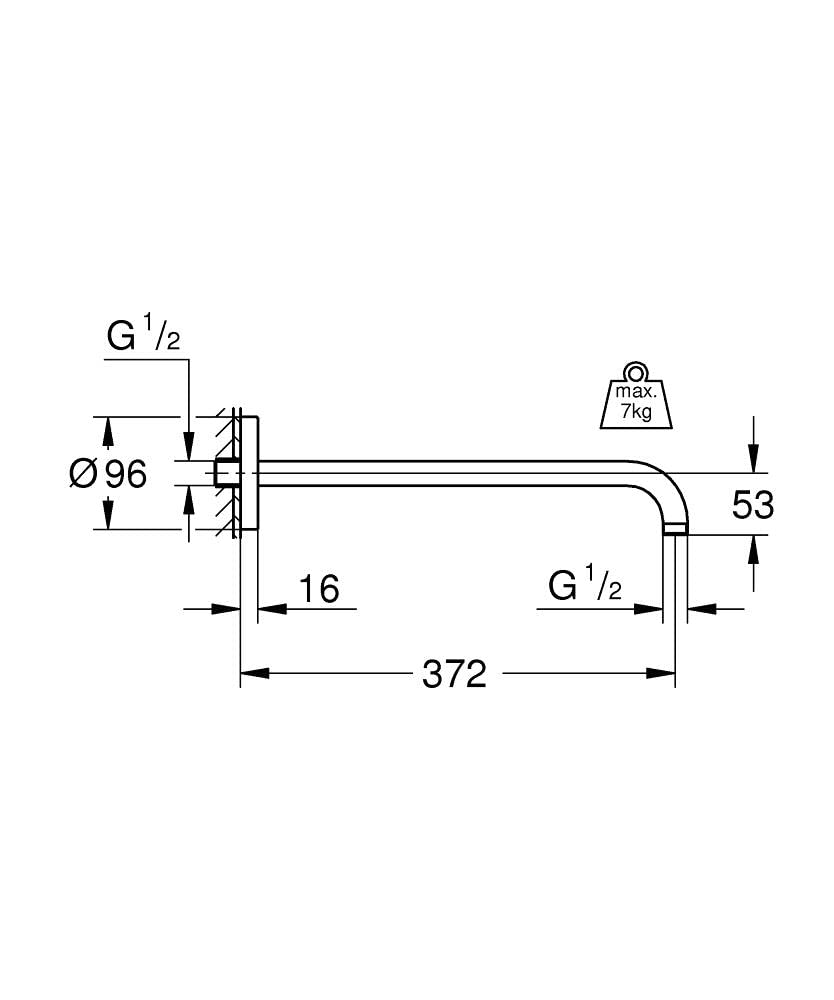 GROHE Rainshower | Brause- und Duschsysteme - Brausearm | 28982000