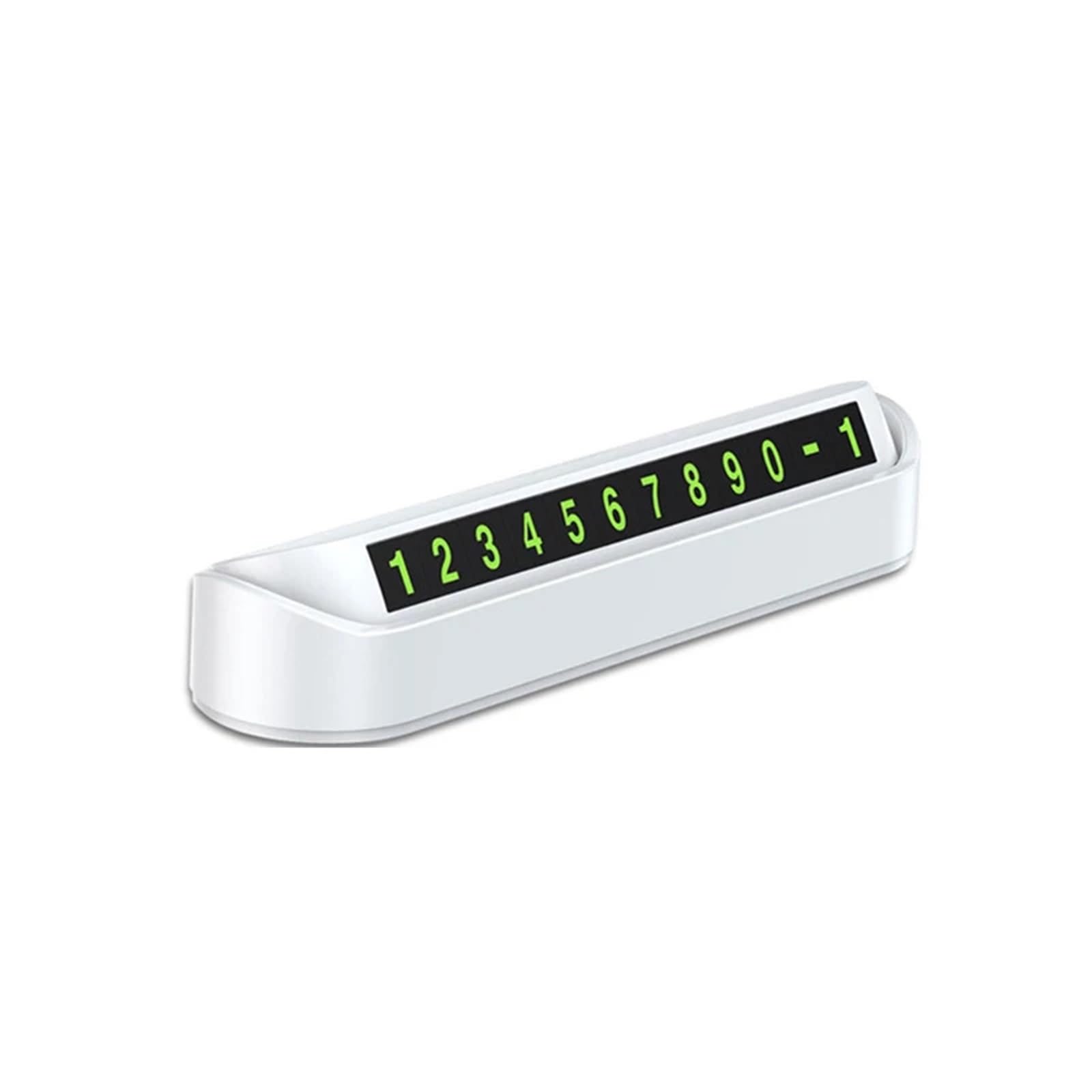 Luminous Car Temporary Parking Card Phone Number Plate Telephone Park Stop Sticker Styling Auto Accessories for Car(White)