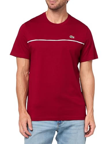 Lacoste Men's Trim Cotton Jersey T-Shirt, Bordeaux, Medium
