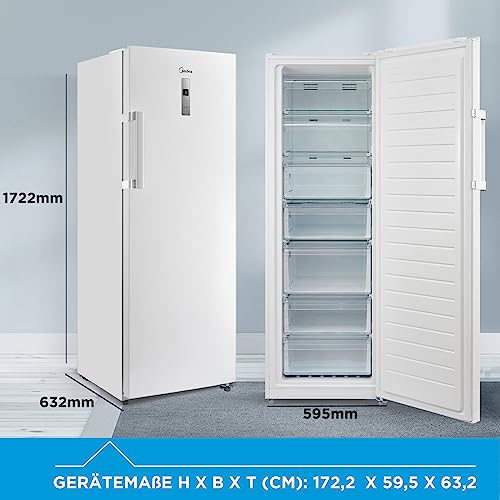 Image of Midea MDRU333FZE01 Freezer /Fridge /238L /172.2 cm High /NoFrost /Flexible Fridge and Freezer Function /Super Cool /Large Compartments /Zero Clearance /Easy Open Handle /Interchangeable Door Hinge /White