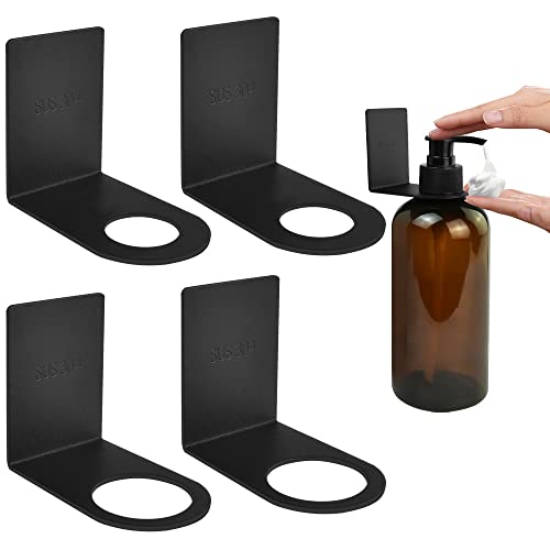 SIYINGSAERY 4 Stück Seifenspender Halter 28/33mm Seifenspender Halterung Edelstahl Wandhalterung Seifen Spender Halter Wand Shampoo Halte Kleben Seifenspende Duschgel für Küche Bad