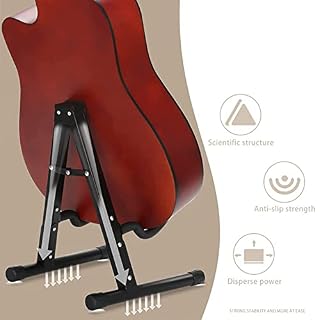 Guitar Stand, Black A Frame Stand de Guitare Pliable en Fer pour Instruments à Cordes - Les Beatles, Paul McCartney, John Lennon, RIngo Starr, George Harrison Guitar Stand, Black A Frame Stand de Guitare Pliable en Fer pour Instruments à Cordes – Image 3