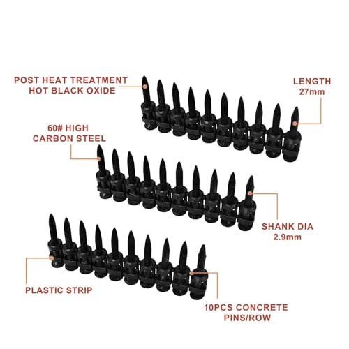 Clous à béton 22mm assemblés en plastique pour cloueuse à gaz (300 pièces) - 4