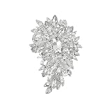 Rhinestone Flower Brooch Pin for Women, Sparkly Crystal for Wedding Bridal
