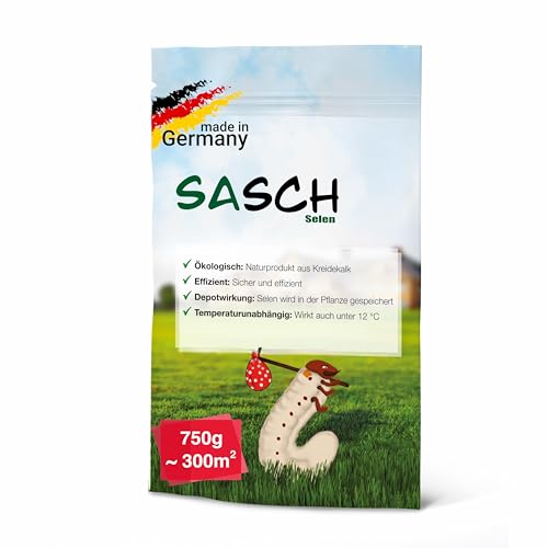 SASCH Selen für 300m² Kalkdünger mit Selen vertreibt Engerlinge Drahtwürmer Junikäfer Julikäfer Larven Gartenlaubkäfer und Schnaken aus dem Rasen