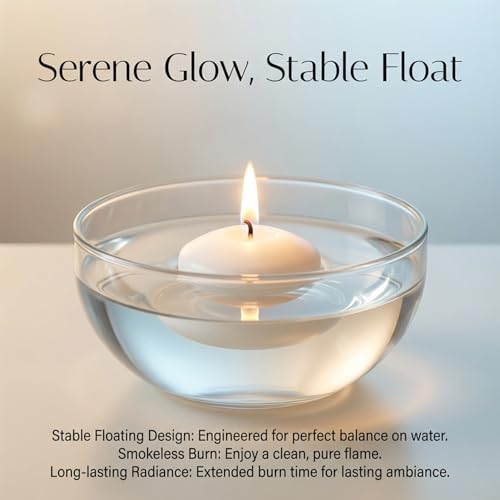 MAQIHAN 30 PCS White Floating Candles - Small Floating Candles for Centerpieces Unscented Dripless Wax Burning for Home Decorations, Weddings, Parties, Holiday, Special Occasions and Christmas