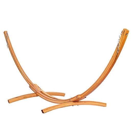 Lazy Daze Hammocks 10 Foot Russian Pine Hardwood Arc Frame Hammock Stand with Hooks and Chains