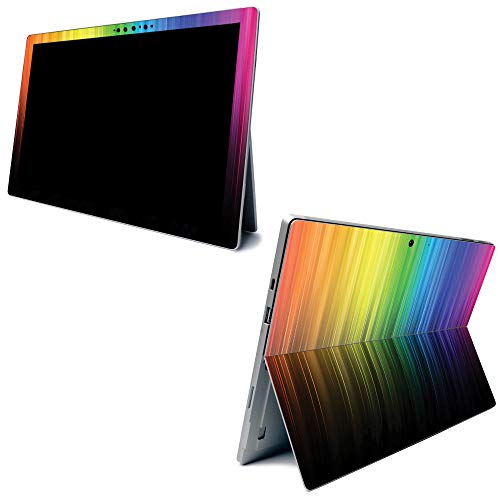 Image of MightySkins Carbon Fiber Skin for Microsoft Surface Pro 7 - Rainbow Streaks | Textured Carbon Fiber Finish | Easy to Apply, Remove, and Change Styles | Made in The USA