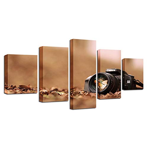 Bilder Wüsten-Spiegelreflexkamera,150X80CM Holzrahmen 5 Teilig Leinwandbilder Bild Auf Leinwand Vlies Wandbild Kunstdruck Wand Wohnzimmer