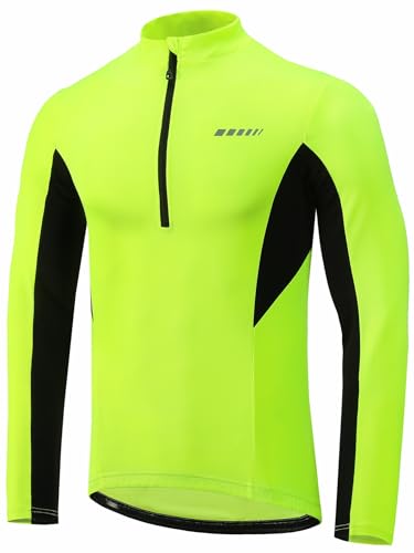 qualidyne Men’s Cycling Jersey Long Sleeve, Quick Dry