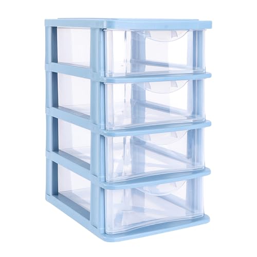 Boîte de rangement en PP bleu durable pour cosmétiques et accessoires