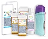  Nuevo! WAXEPIL\"100% NATURAL\" roll on cartuchos KIT 7* MANTECA de KARITÉ * PELO MÁS GRUESO, RESISTENTE, cera tibia depilatoria rollon recarga – 7 recambios + (REGALO Aceite Post Depilación + 60 Bandas)
