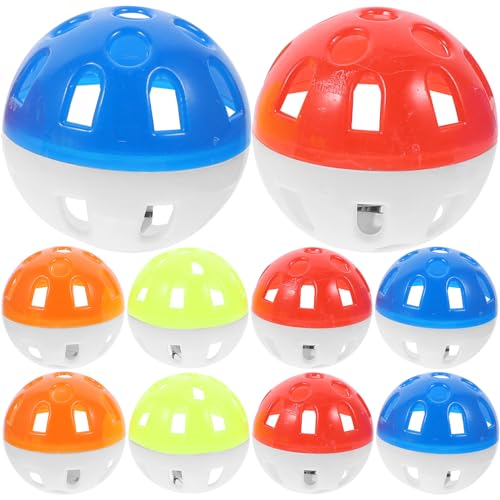 minkissy Parrot Bell Balls Hollow Rolling Chew Toys for Medium Parakeets Cage Bird Foraging Play Safe Durable