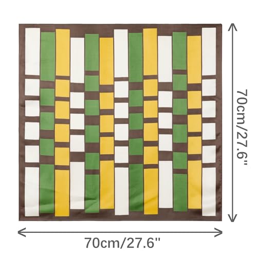 Women Contrast Color Square Scarf, 27.6x27.6 Silk Like Bandana Neckerchief Neck Scarves3