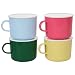 Home-X Microwave Soup Mug Set of 4 Colors with Lids (Pink, Yellow, Blue and Green)