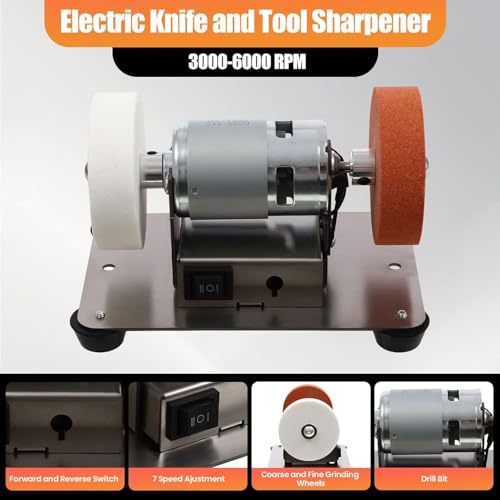 6 x 4 x 4in Mini Belt Sander, 96W Electric Benchtop Sander, 7 Adjustable Speed Variable Speed Table Grinder for Metal Wood DIY Handcraft, Tool & Knife Sharpening - Image 2