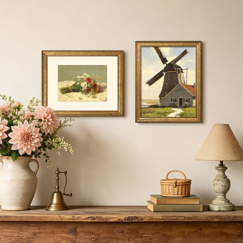 Image of upsimples 8.5 by 11 Picture Frame, Vintage Frames Decor, 1Pack Bronze | Fit 6x8 and 8.5x11 Photo, Wall or Tabletop Display, Antique-style Decoration, Rustic Farmhouse Decor, For Weddings