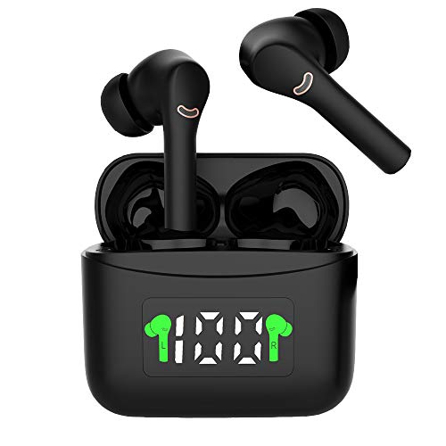 Bluetooth 5.2 Wireless Earbuds, AXTOMA 3D Stereo Headset with Smart LED Fast Charging Case 60Hr Playtime, IPX7 Waterproof Noise Reduction in Ear Wireless Headphones with Premium Deep Bass Sound