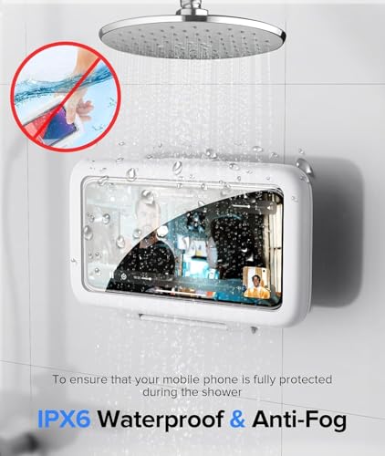 Image of Shower Holder Waterproof 360 Rotatable Bath Smartphone Holder Wall Mounted Mobile Holder | Mobile Stand | High Sensitivity Cover Mount Box (Shower Phone Holder)