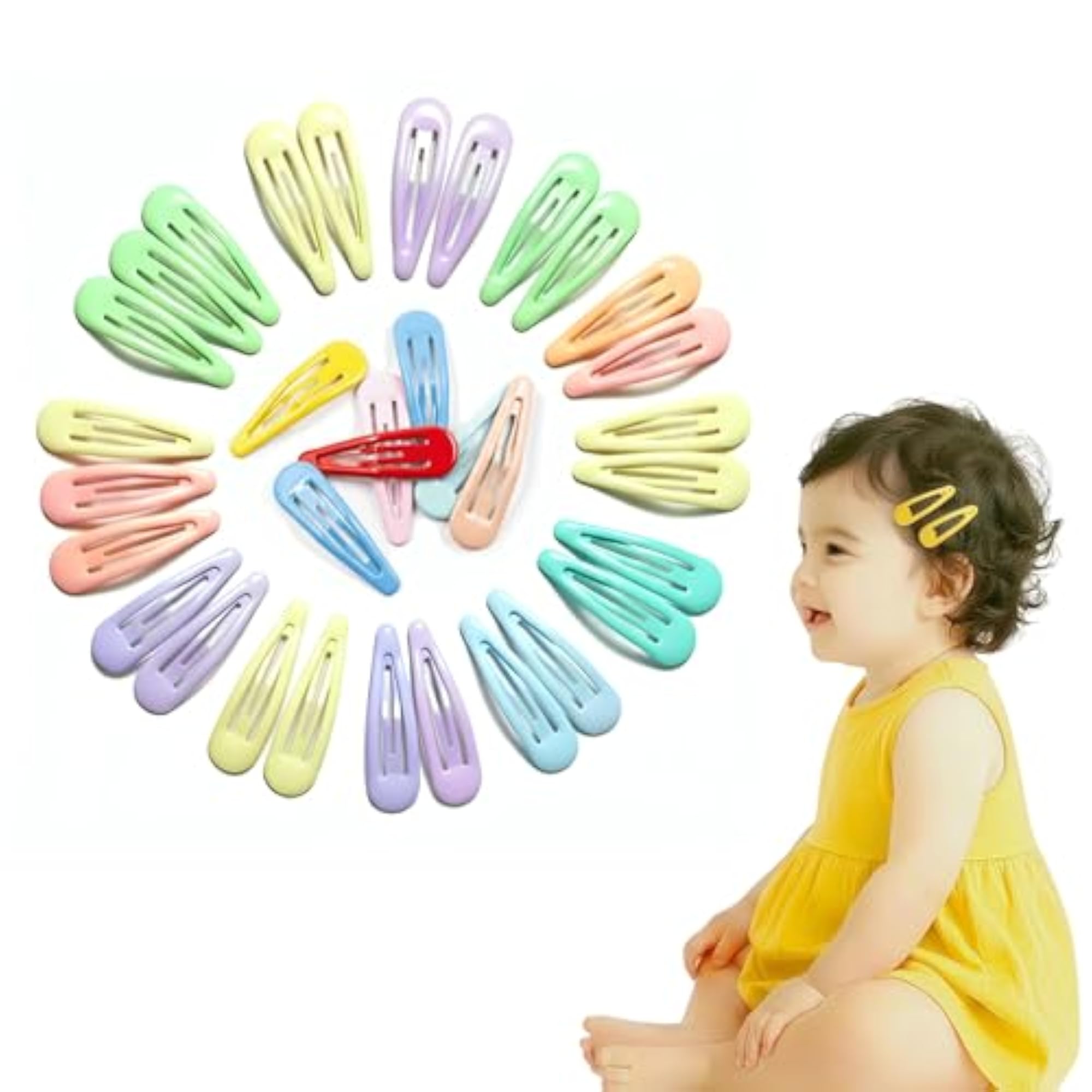 20 PCS 2-Inch Tic Tac Hair Clips for Girls, Multicolor Accessories