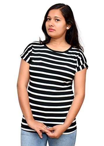 Stripe Pattern T-Shirt (Black and White 
