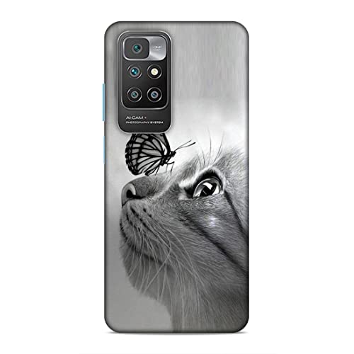 Image of Printed Mobile Back Hard Case Cover for Xiaomi Redmi 10 Prime | Pet, Butterfly, Animal, Cute Cat, Animal Lover-2195