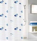 Material: 100 % Polyester Kleine Wolke Miami Duschvorhang, 100% Polyester, Blau, 240x180 cm