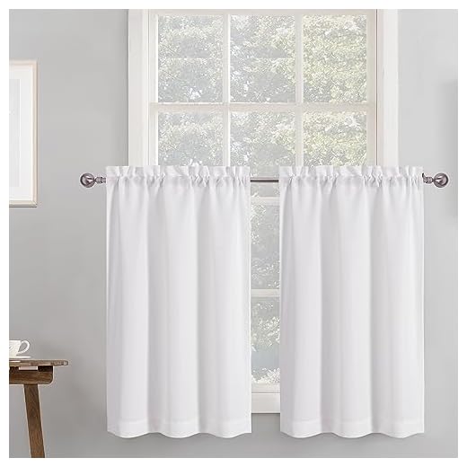 Chyhomenyc 2 Panels White Kitchen Curtains