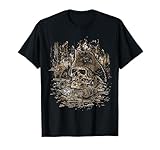 Tête de mort pirate avec chapeau de Captain Macaw et dague avec un peu d'or et une boussole, le cadeau idéal pour les amateurs de pirates