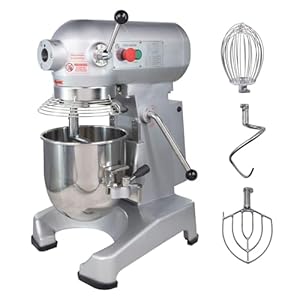 Hakka Commercial Food Mixer 4 Funtion, 20Qt Dough Mixer Machine with Stainless Steel Bowl 3 Speeds Adjustable Dough Hooks Whisk Beater Stand Mixer With Safety Guard, 1100W, 110V