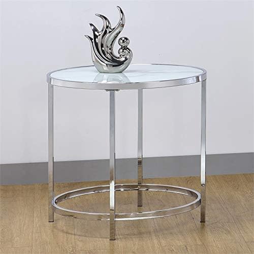 Steve Silver Rayne Faux Marble Top Round End Table Amazon.ca Home