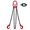 YATOINTO Adjustable Chain Sling 10FT 5/16, 3.18 Ton G80 Alloy Steel Double Leg Slings with 2 Safety Grab Hooks, 2 Way Chain Slings Heavy Duty with Standard Marking