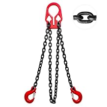 YATOINTO Adjustable Chain Sling 10FT 5/16, 3.18 Ton G80 Alloy Steel Double Leg Slings with 2 Safety Grab Hooks, 2 Way Chain Slings Heavy Duty with Standard Marking