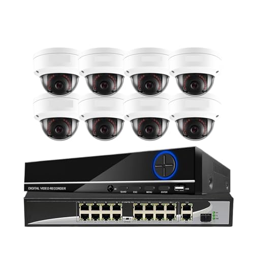 16CH 4K NVRLbg H.265 AI p ϏՌh[^ZLeBJVXe 8MP 5MP POE IPJ rfIĎZbg I[fBIt(None,16 NVR x 8PCS 5MP)