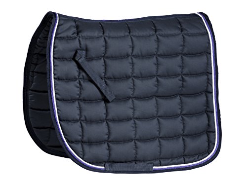 Tapis de selle Equi-Theme fil poly épais bleu marine pour protection et confort du cheval