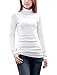 Produktbild Allegra K Damen Langarm Slim Fit Rollkragen Top Bluse Weiß XS (EU 34)