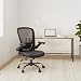 SONGMICS Bürostuhl ergonomisch, Drehstuhl mit Mesh, Lenden- und Kopfstütze, Wippfunktion, 53 cm große Sitzfläche, klappbare Armlehnen, Arbeits- und Schlafzimmer, Studenten, schwarz OBN37BK