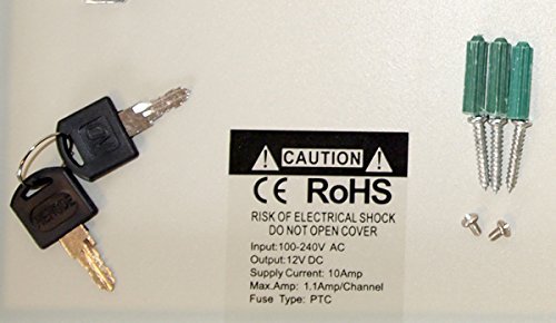 Evertech 16 Channel 12 Volt Dc Output Cctv Distributed Power Supply Box For Security Camera With 18 Pcs. Dc Male Pigtail #TOP7