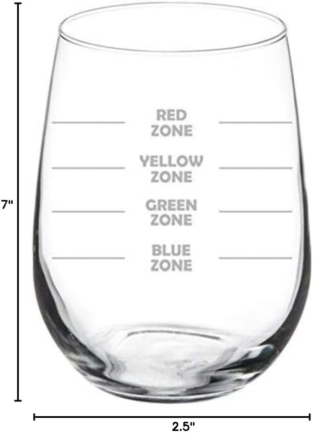 Wine Glass Goblet Zones Of Regulations Teacher School Counselor Social Worker Day Care (17 oz Stemless)