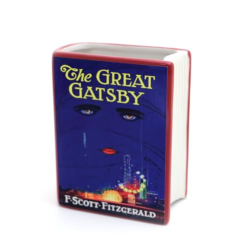 Lenny Mud Ceramic book vase, The Great Gatsby, decoupaged pencil holder, book shaped planter, classic novel