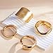 MEDOJO 4 Pcs Women Golden Cuff Bracelet Hinged Design Bracelet Trendy Chunky Cuff Bangle Thick Golden Bracelets for Women