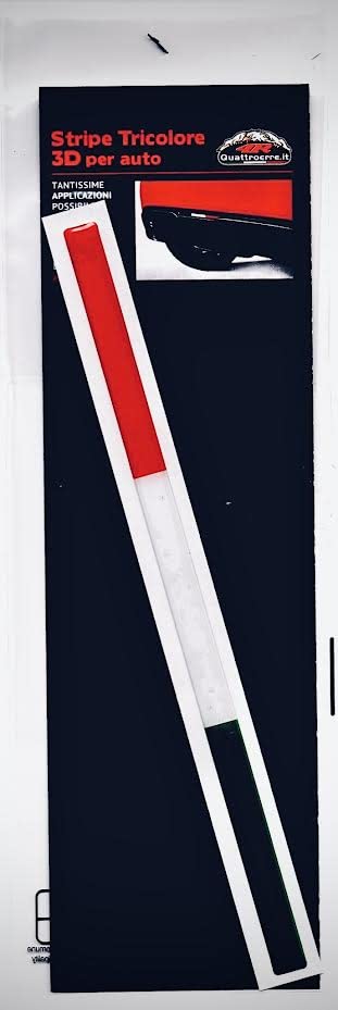 Sticker Adesivo 3D Tricolore Italia Per Auto - Striscia Decorativa 9x19,8 Cm