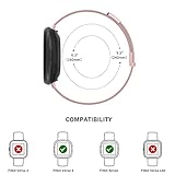 Amzpas Strap for Fitbit Versa 3/4/Sense 2 - Stainless Steel Metal Bracelet with Enhanced Magnet (Rose Pink) - Image 3