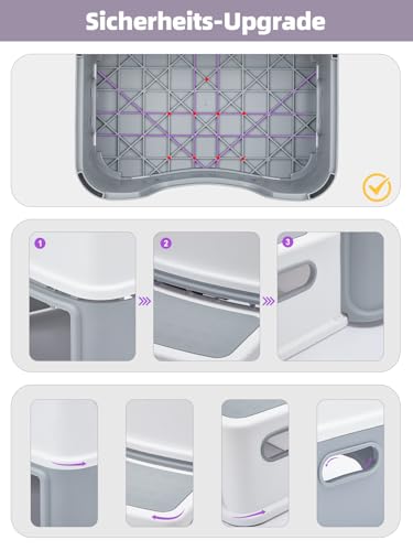 HOUSE DAY Taburete infantil de 2 niveles (25 cm de alto) con patas antideslizantes para baño, inodoro y taburete antibasculante - imagen 8