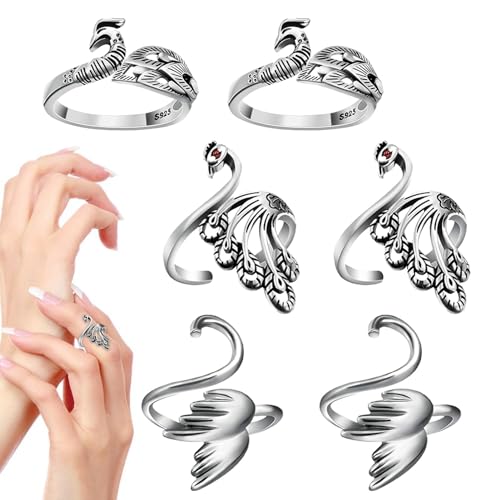 Anillo Abierto De Hebilla De Tejido, Anillo De Gancho Para Dedo, Anillos De Gancho Ajustable 6, Accesorios De Gancho Resistentes Y Resistente A La Oxidación Para Abuelas, Madres, Esposas, Hermanas