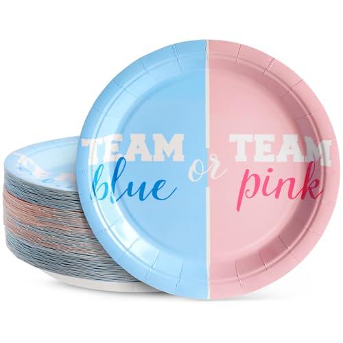BLUE PANDA Gender Reveal Plates - 80 Count, 9