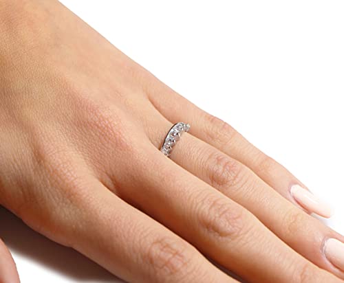 CloseoutWarehouse Clear Cubic Zirconia Journey Tiara Ring 925 Sterling Silver (Comes in Colors)4