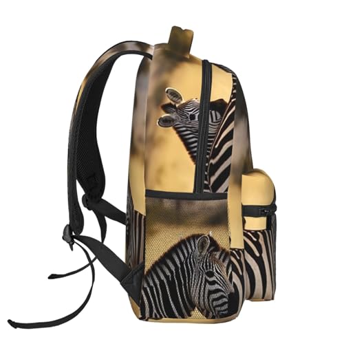 Casual Backpack for Women Men Africa Grassland Zebra Lightweight Daypack Large Capacity Nurse Bag3
