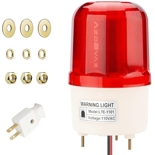 Industrial LED Rotating Strobe Beacon Warning Lights, 110v AC Electrical Revolving Signal Lights for Emergency, No Buzzer