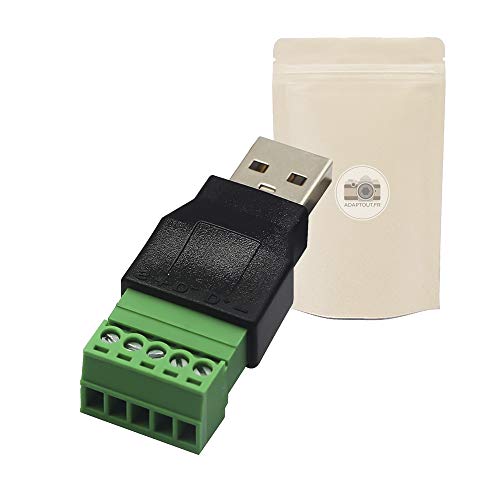 Morsettiera terminale morsetto USB 2 maschio 5 vie...